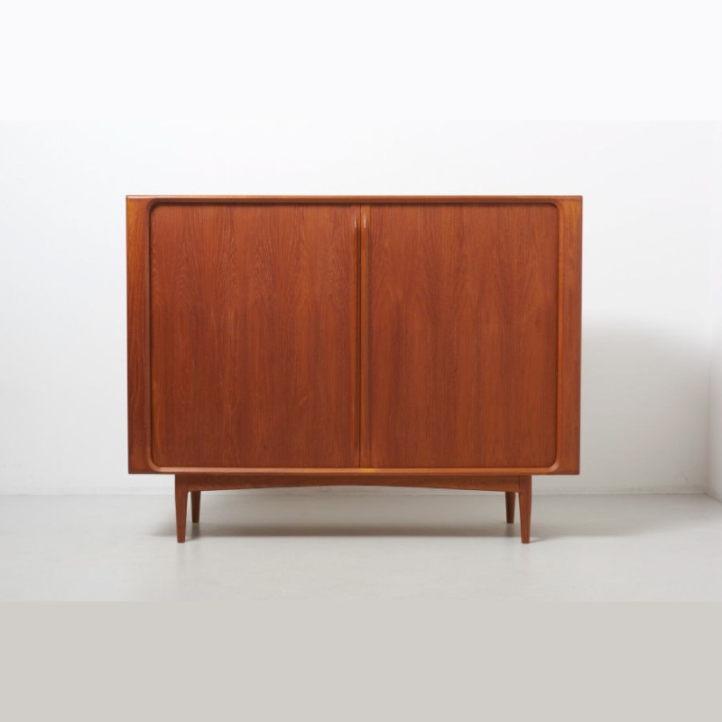 A HIGH SIDEBOARD WITH TAMBOUR DOORS 1960S